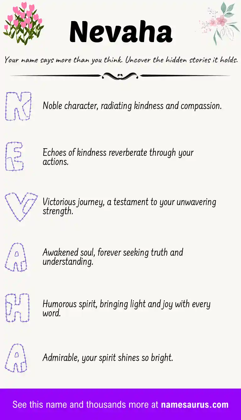 Acrostic poem about Nevaha.