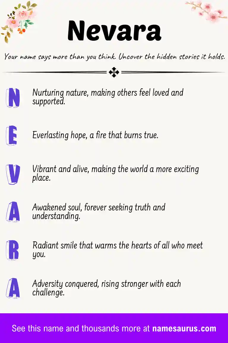 Acrostic poem about Nevara.