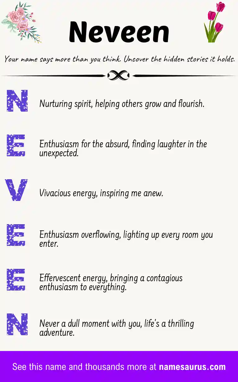Acrostic poem about Neveen.