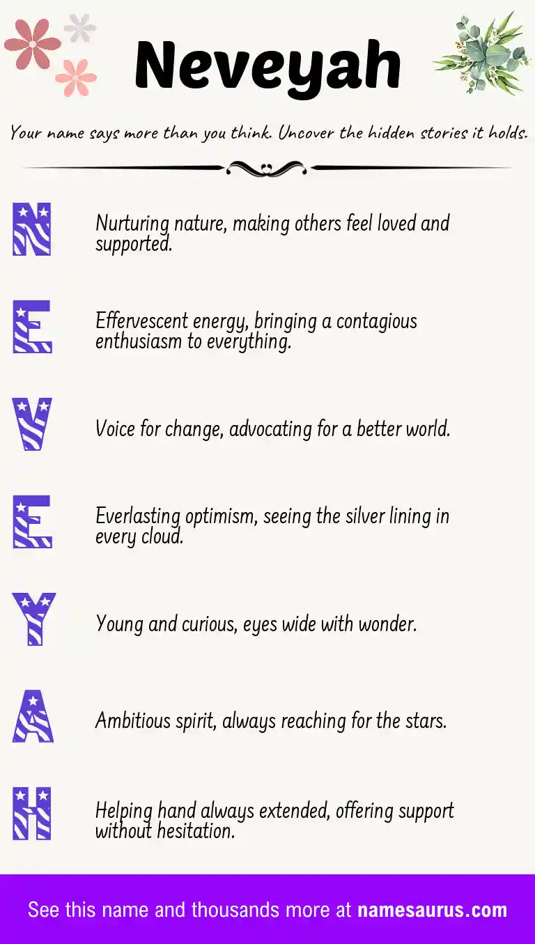Acrostic poem about Neveyah.