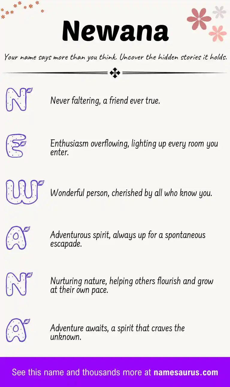 Acrostic poem about Newana.