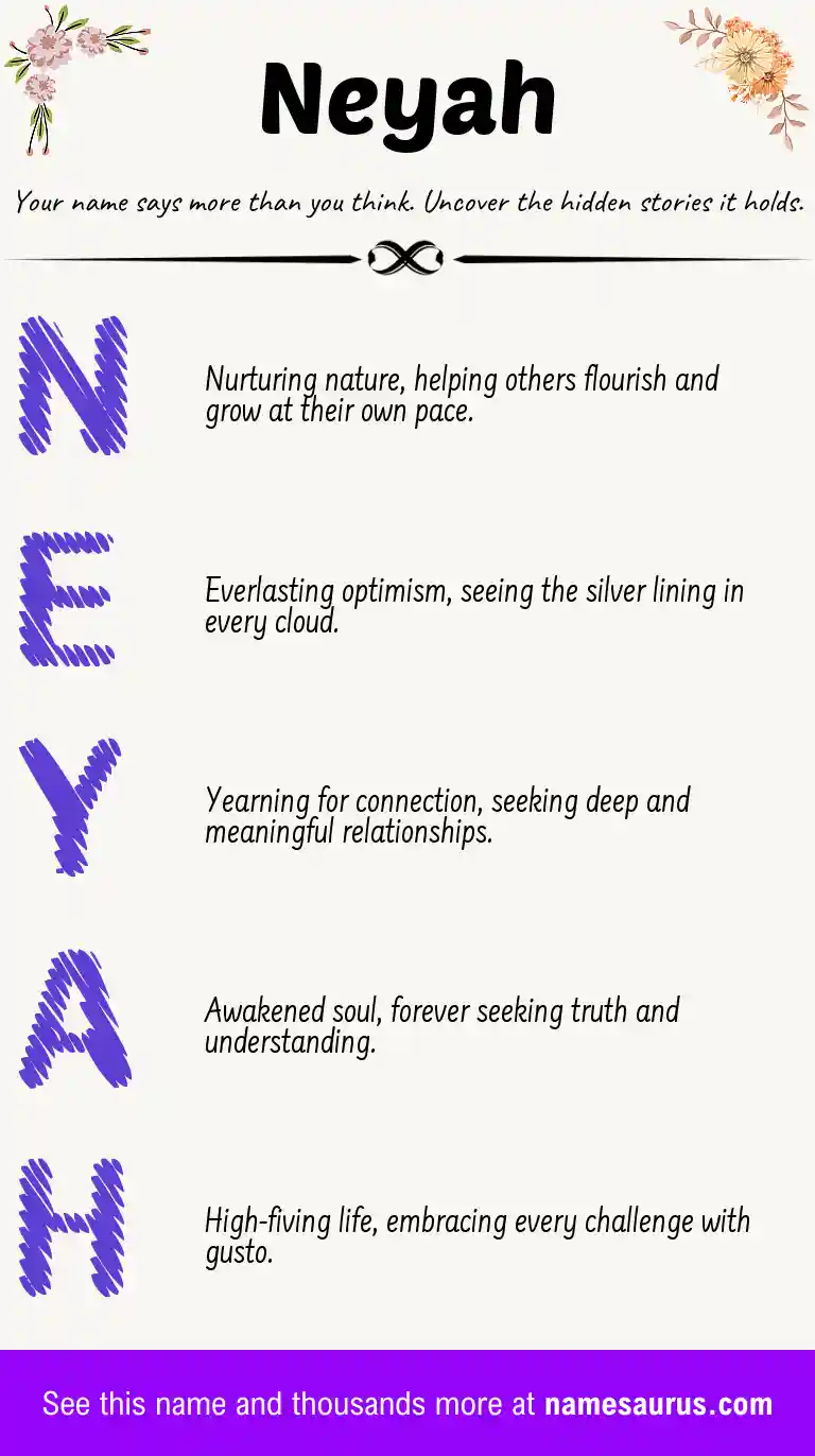 Acrostic poem about Neyah.