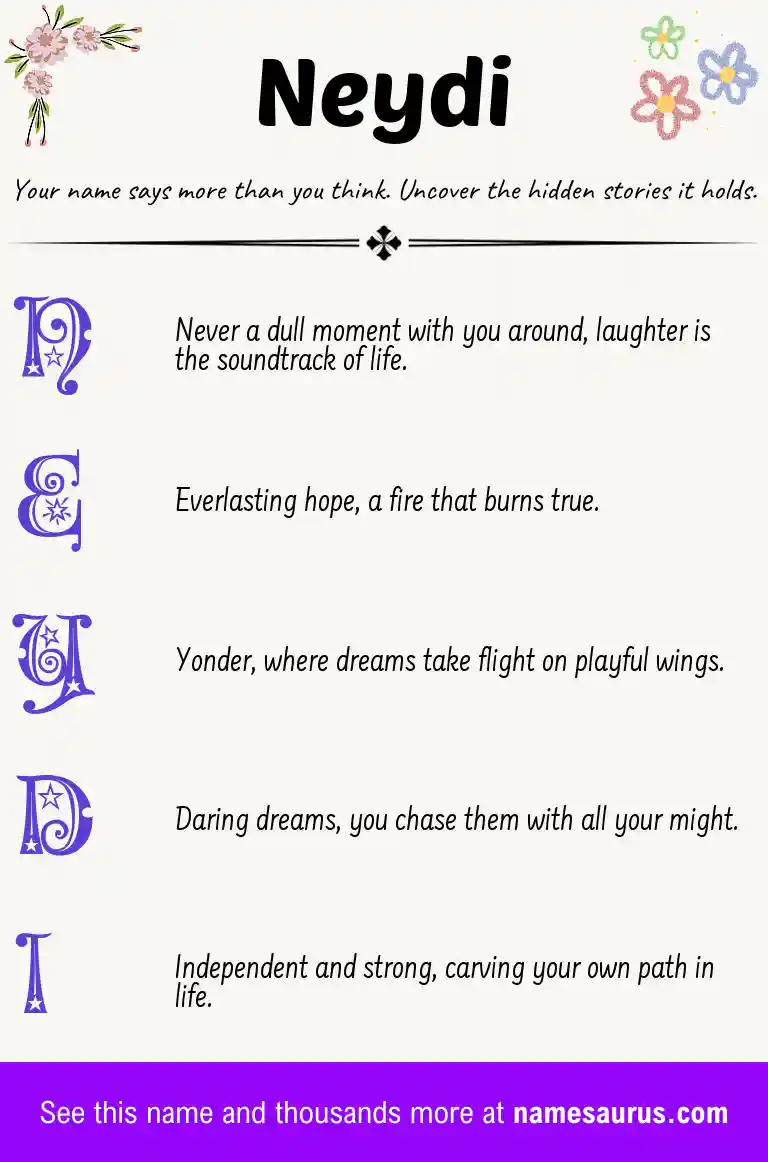 Acrostic poem about Neydi.