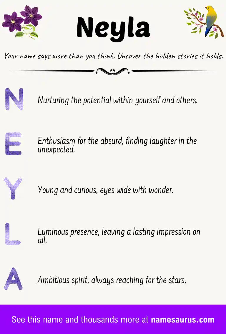 Acrostic poem about Neyla.