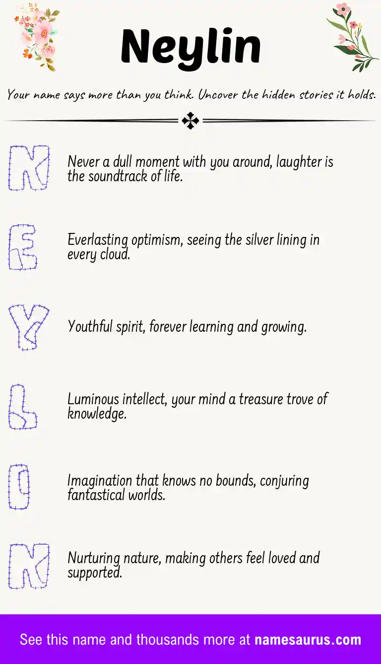 Acrostic poem about Neylin.