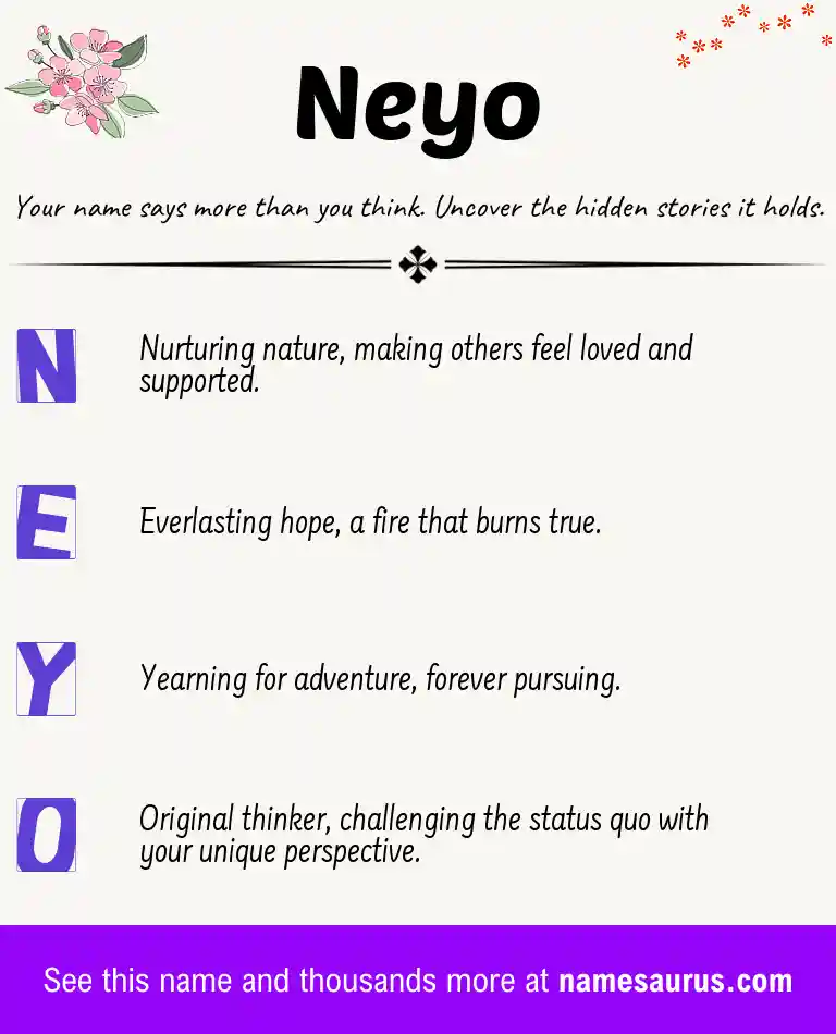 Acrostic poem about Neyo.