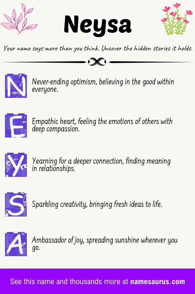 Acrostic poem about Neysa.