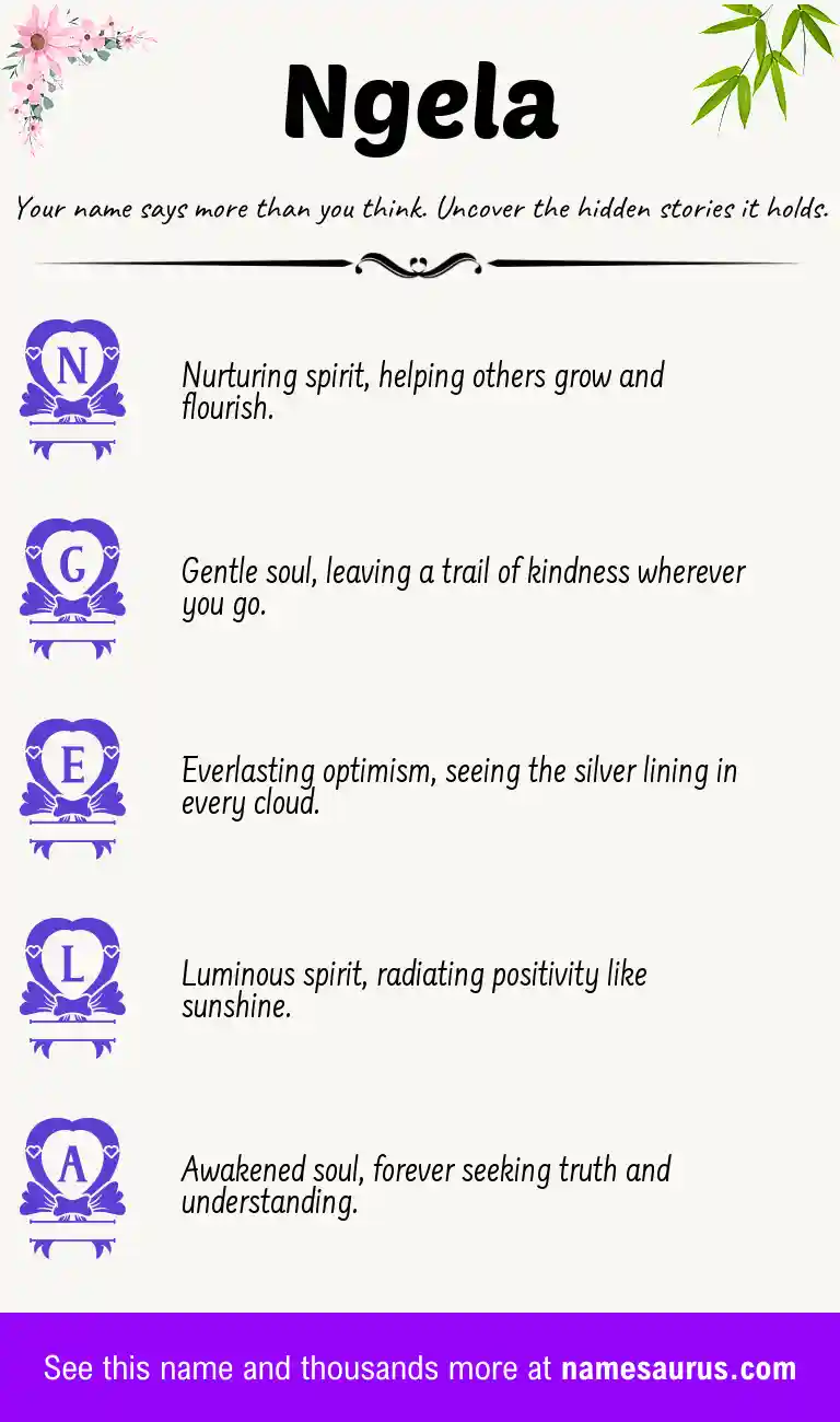 Acrostic poem about Ngela.