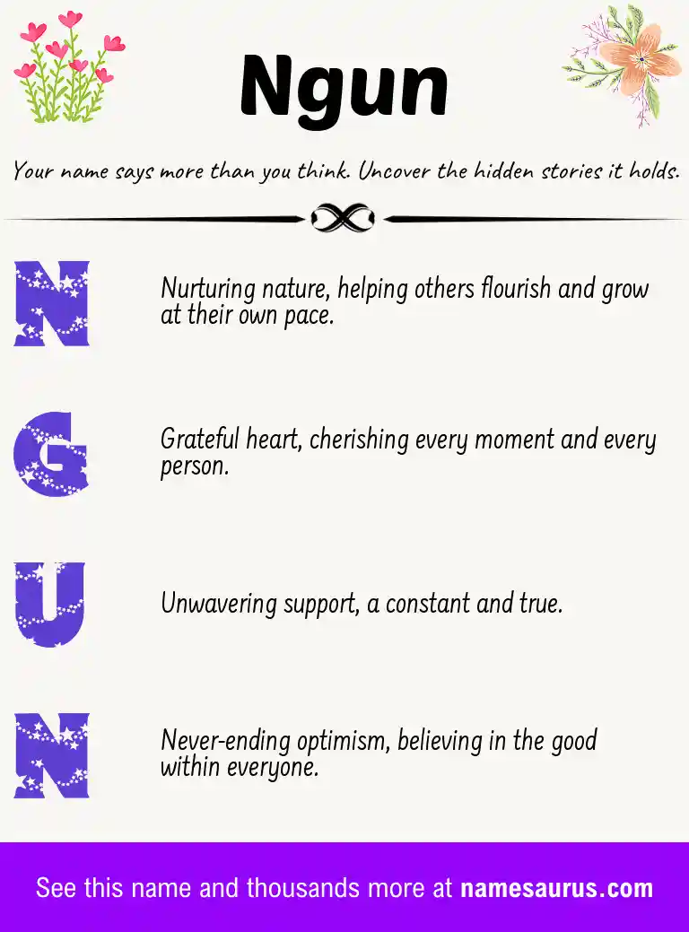 Acrostic poem about Ngun.