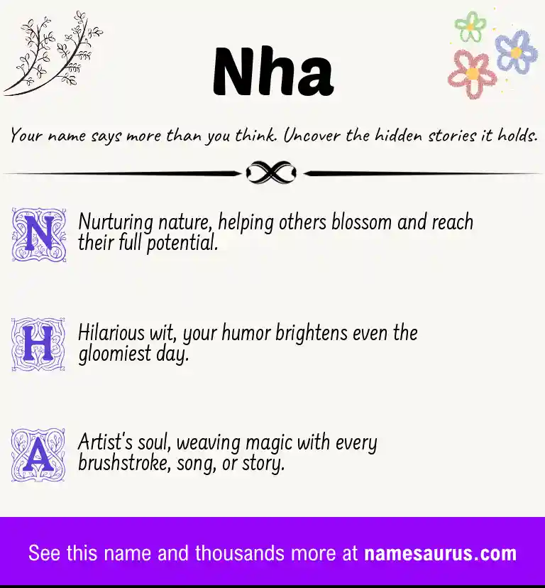 Acrostic poem about Nha.