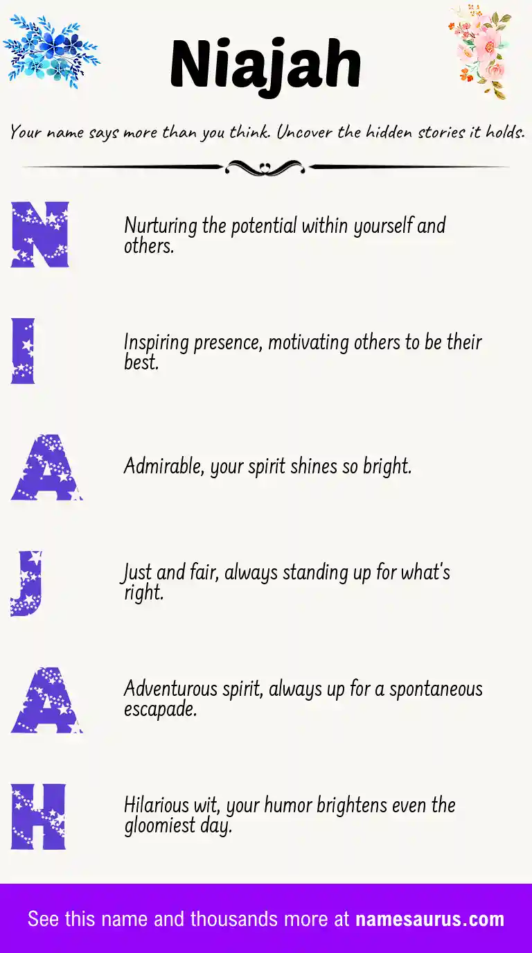 Acrostic poem about Niajah.