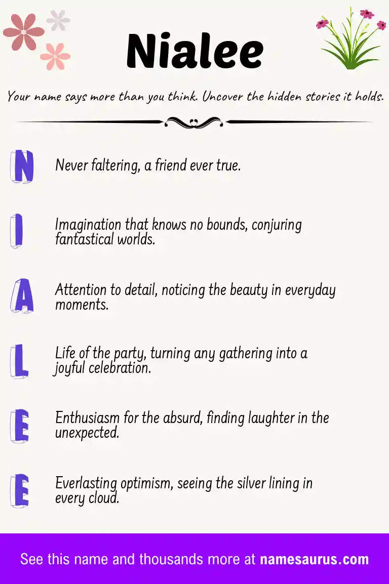 Acrostic poem about Nialee.