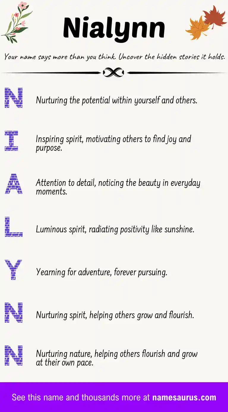 Acrostic poem about Nialynn.