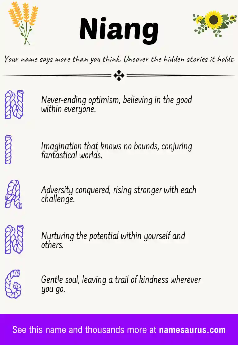 Acrostic poem about Niang.