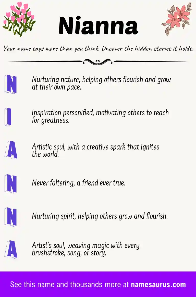 Acrostic poem about Nianna.