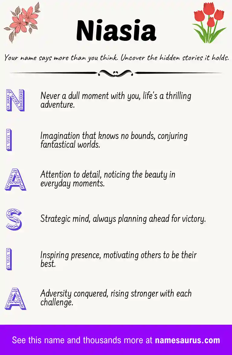 Acrostic poem about Niasia.