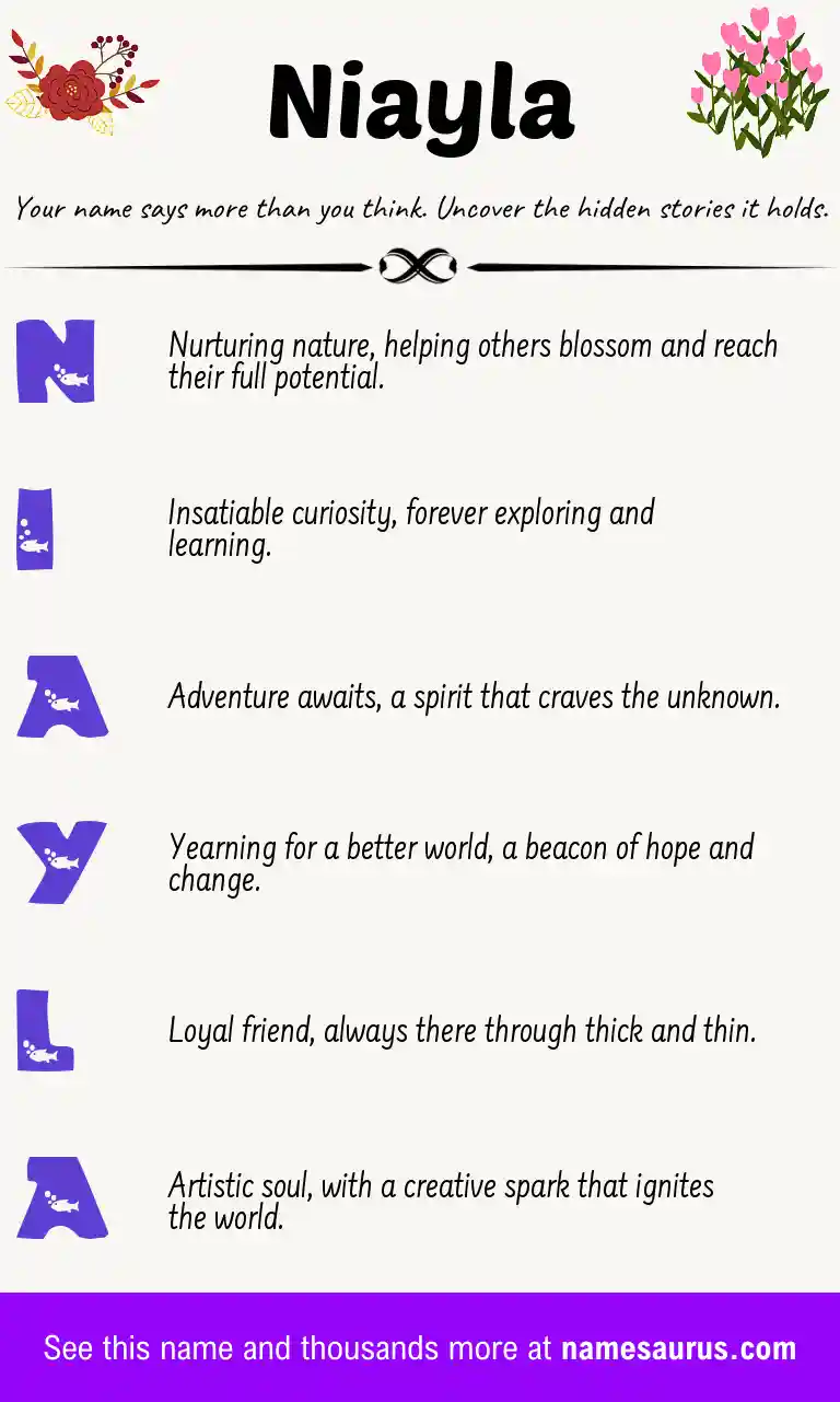 Acrostic poem about Niayla.