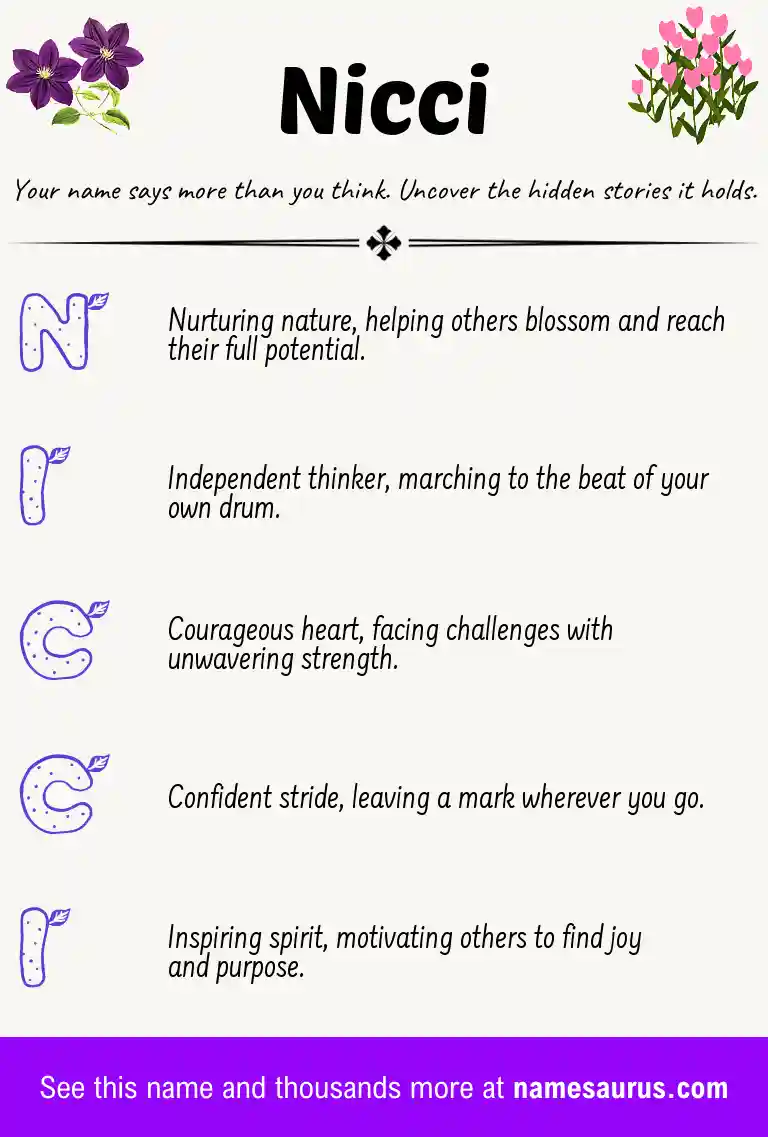 Acrostic poem about Nicci.