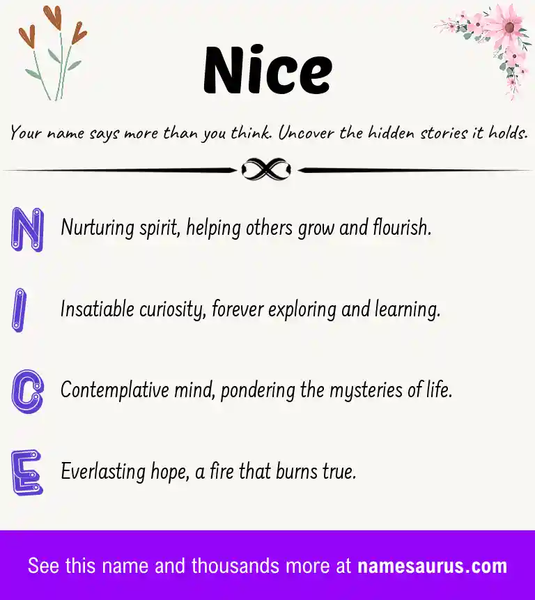 Acrostic poem about Nice.