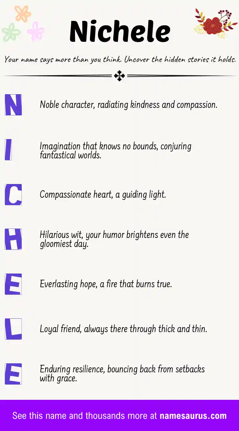 Acrostic poem about Nichele.
