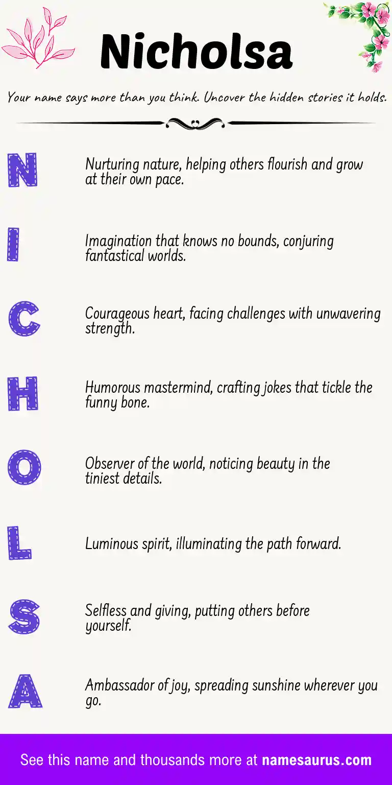 Acrostic poem about Nicholsa.