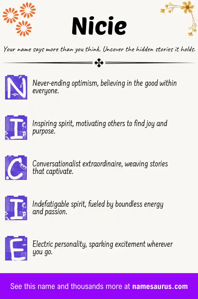 Acrostic poem about Nicie.