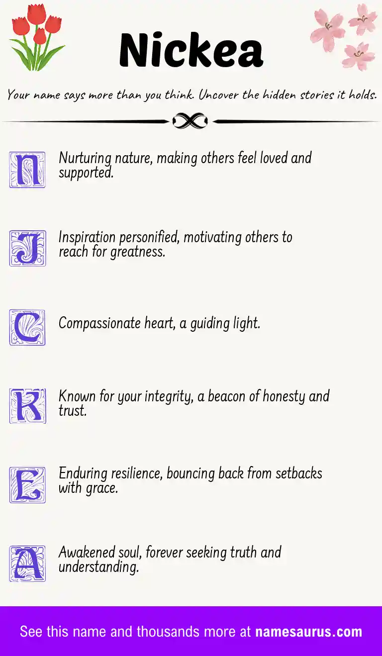 Acrostic poem about Nickea.