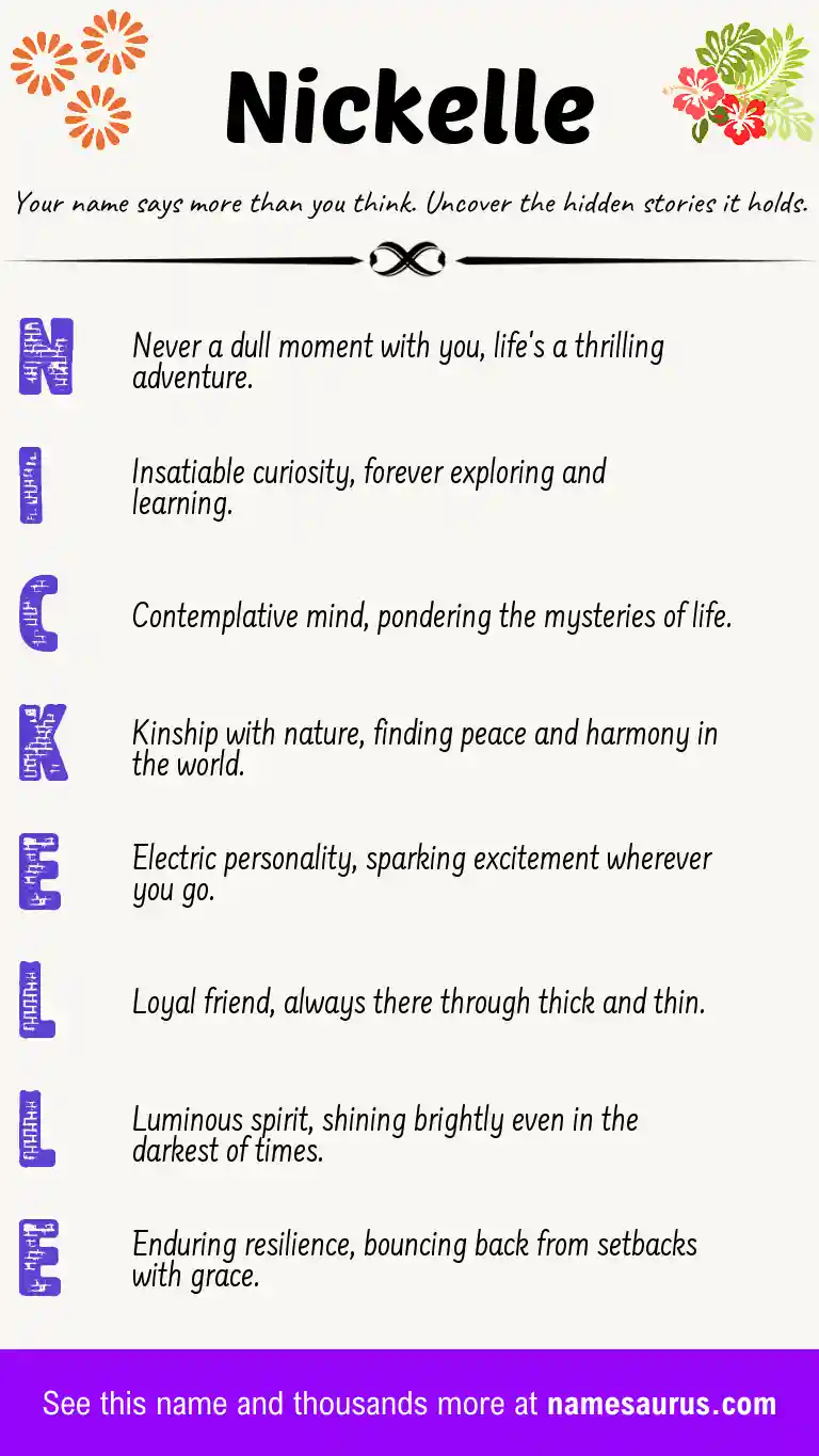 Acrostic poem about Nickelle.