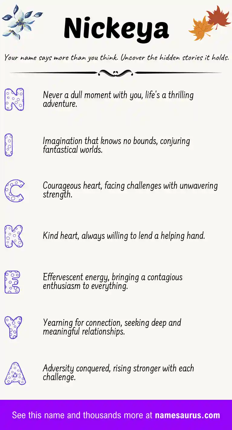Acrostic poem about Nickeya.
