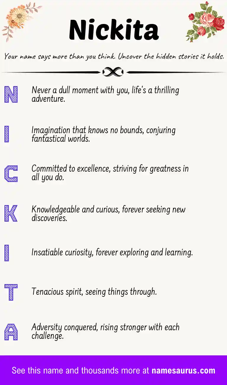 Acrostic poem about Nickita.