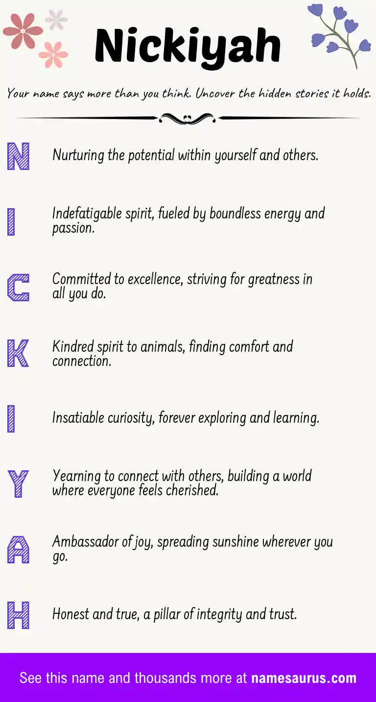Acrostic poem about Nickiyah.