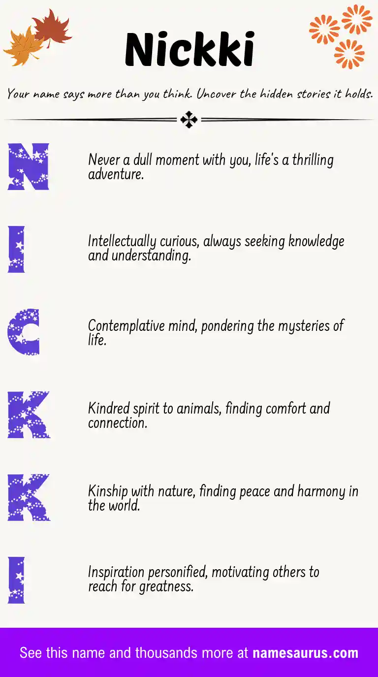 Acrostic poem about Nickki.