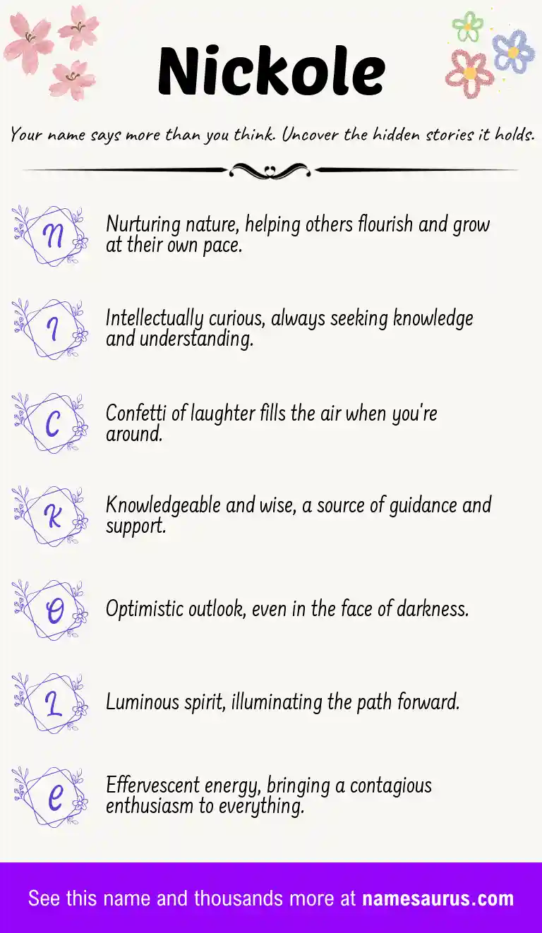 Acrostic poem about Nickole.
