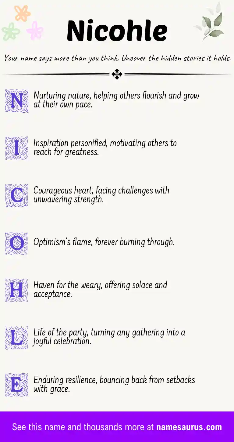 Acrostic poem about Nicohle.