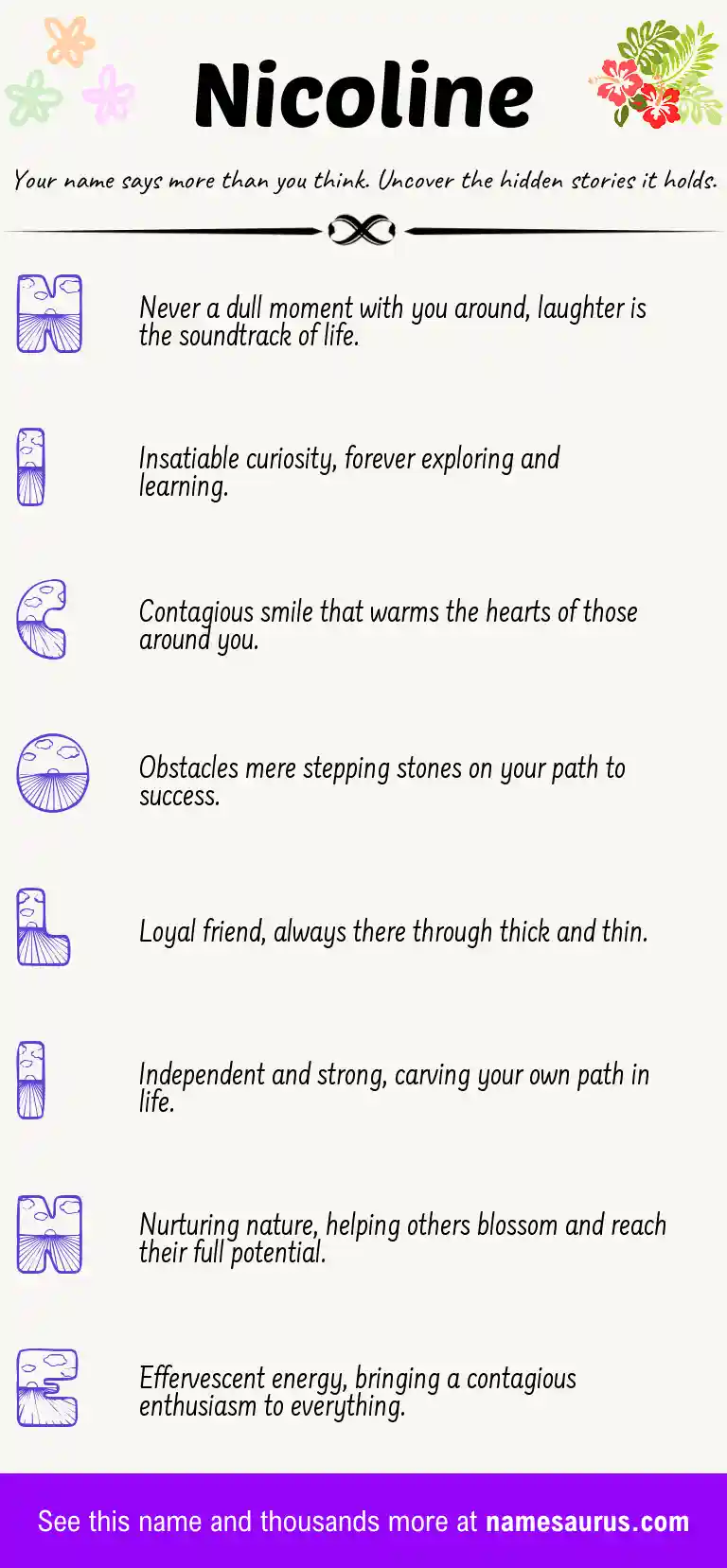 Acrostic poem about Nicoline.