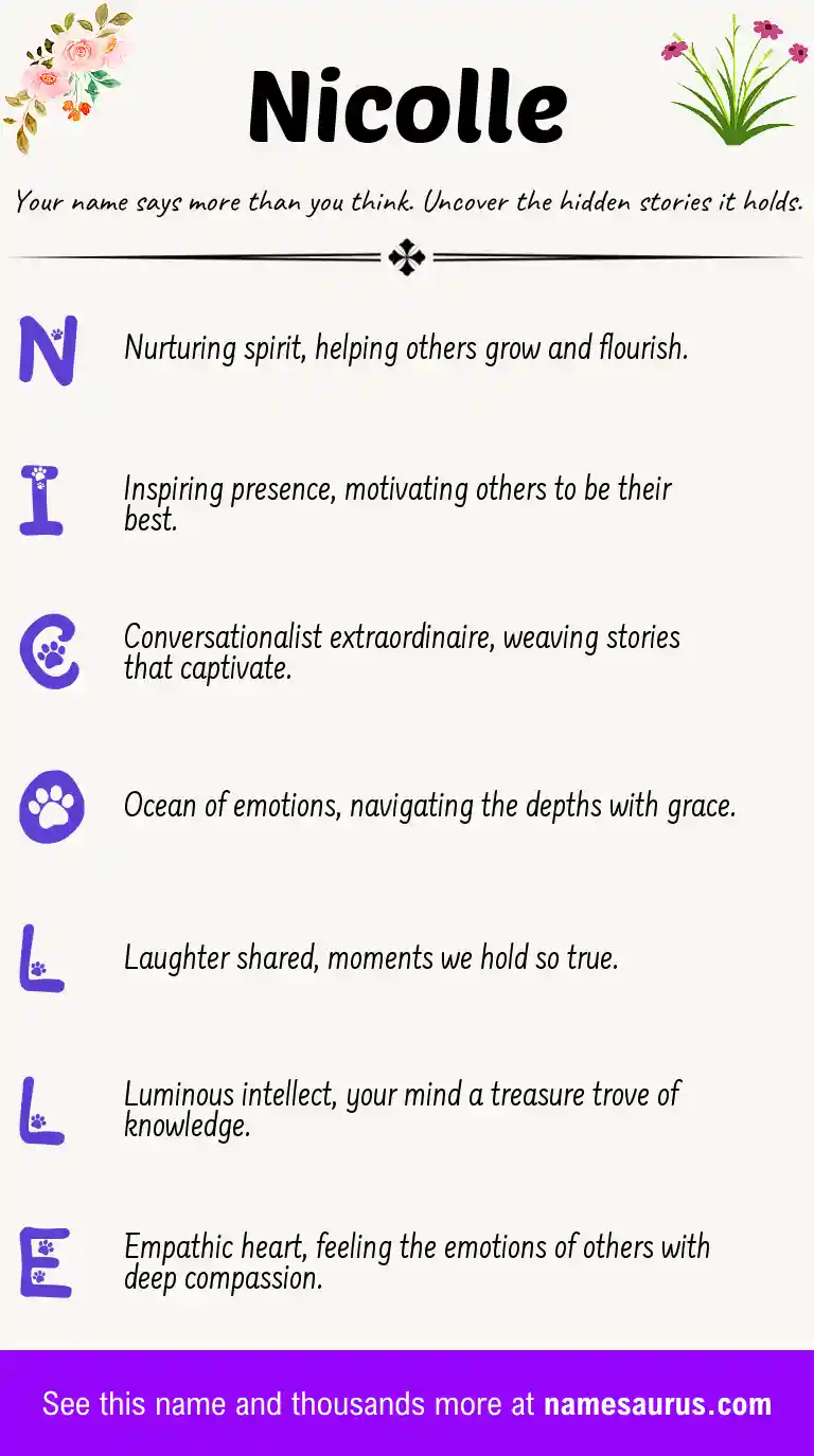 Acrostic poem about Nicolle.