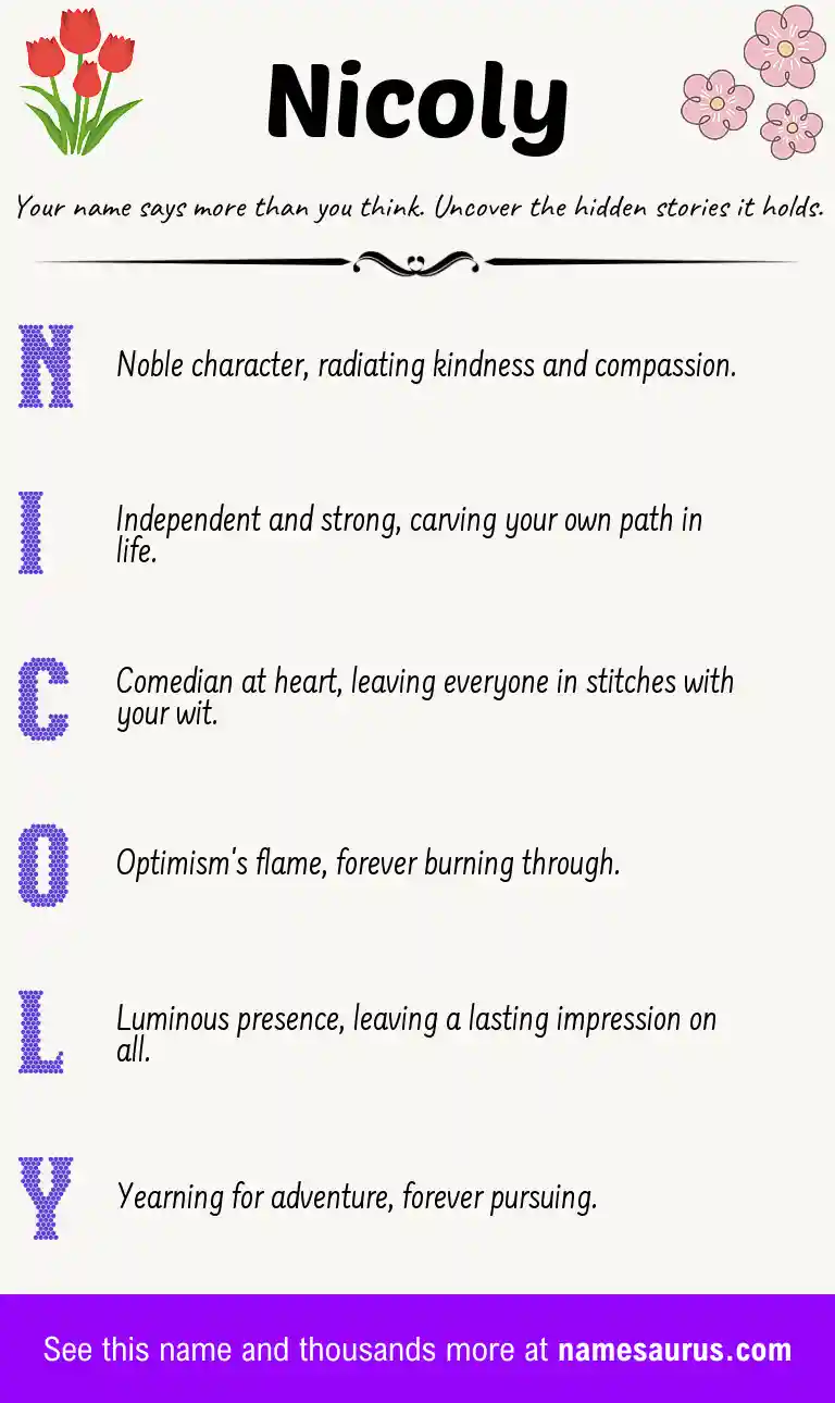 Acrostic poem about Nicoly.