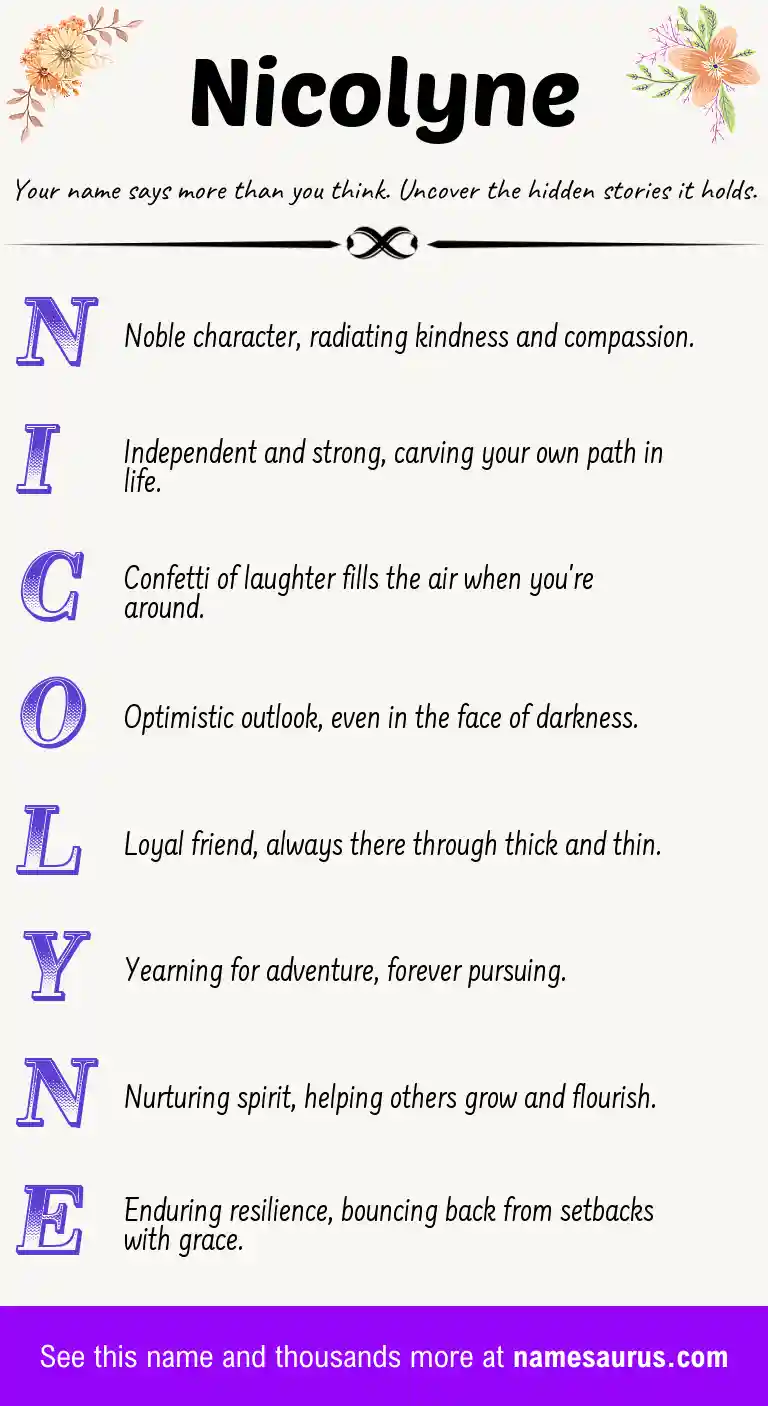 Acrostic poem about Nicolyne.