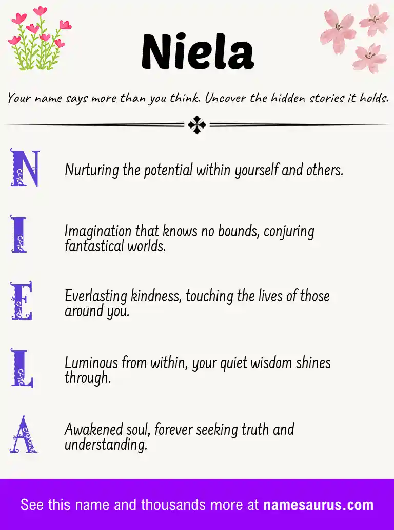 Acrostic poem about Niela.