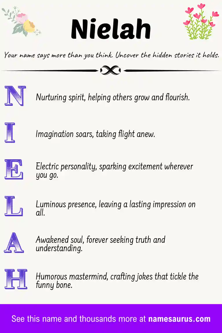 Acrostic poem about Nielah.