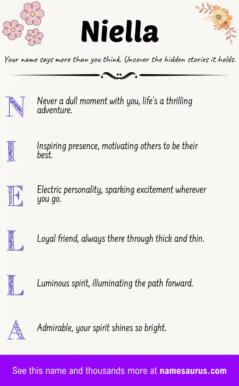 Acrostic poem about Niella.