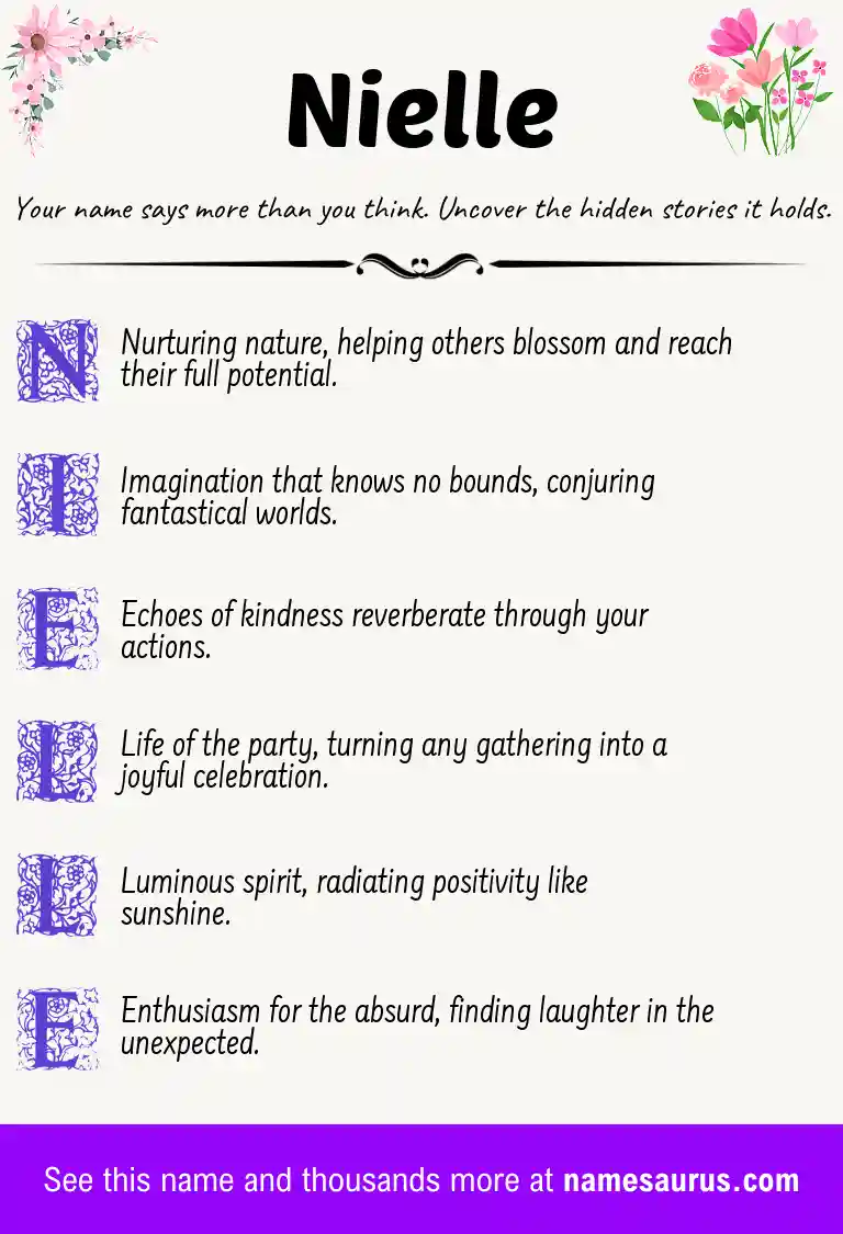 Acrostic poem about Nielle.