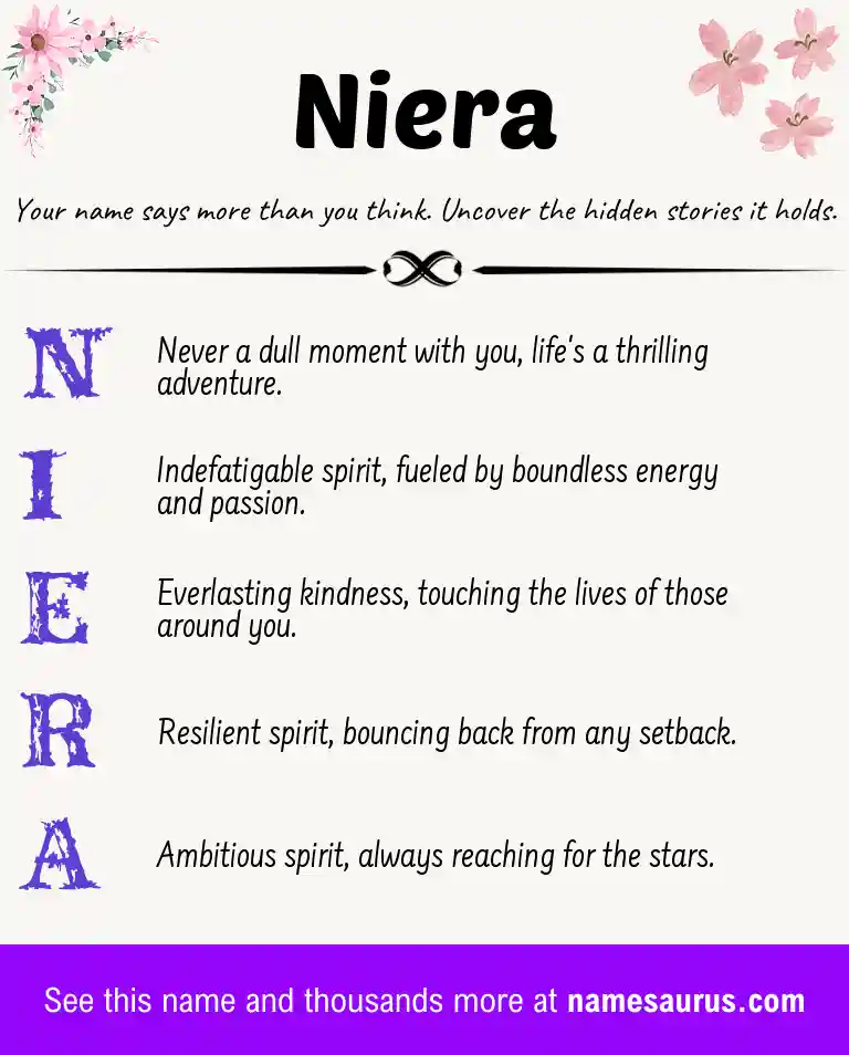 Acrostic poem about Niera.