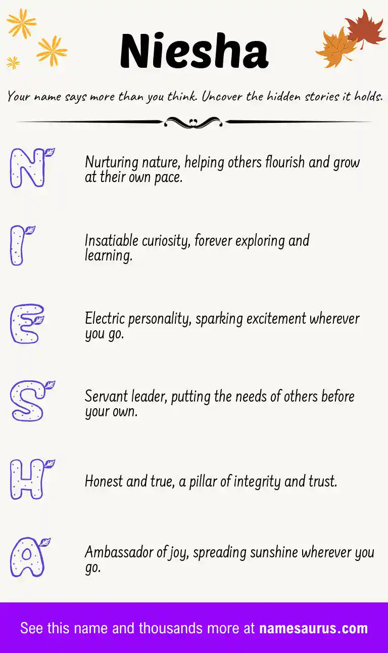 Acrostic poem about Niesha.