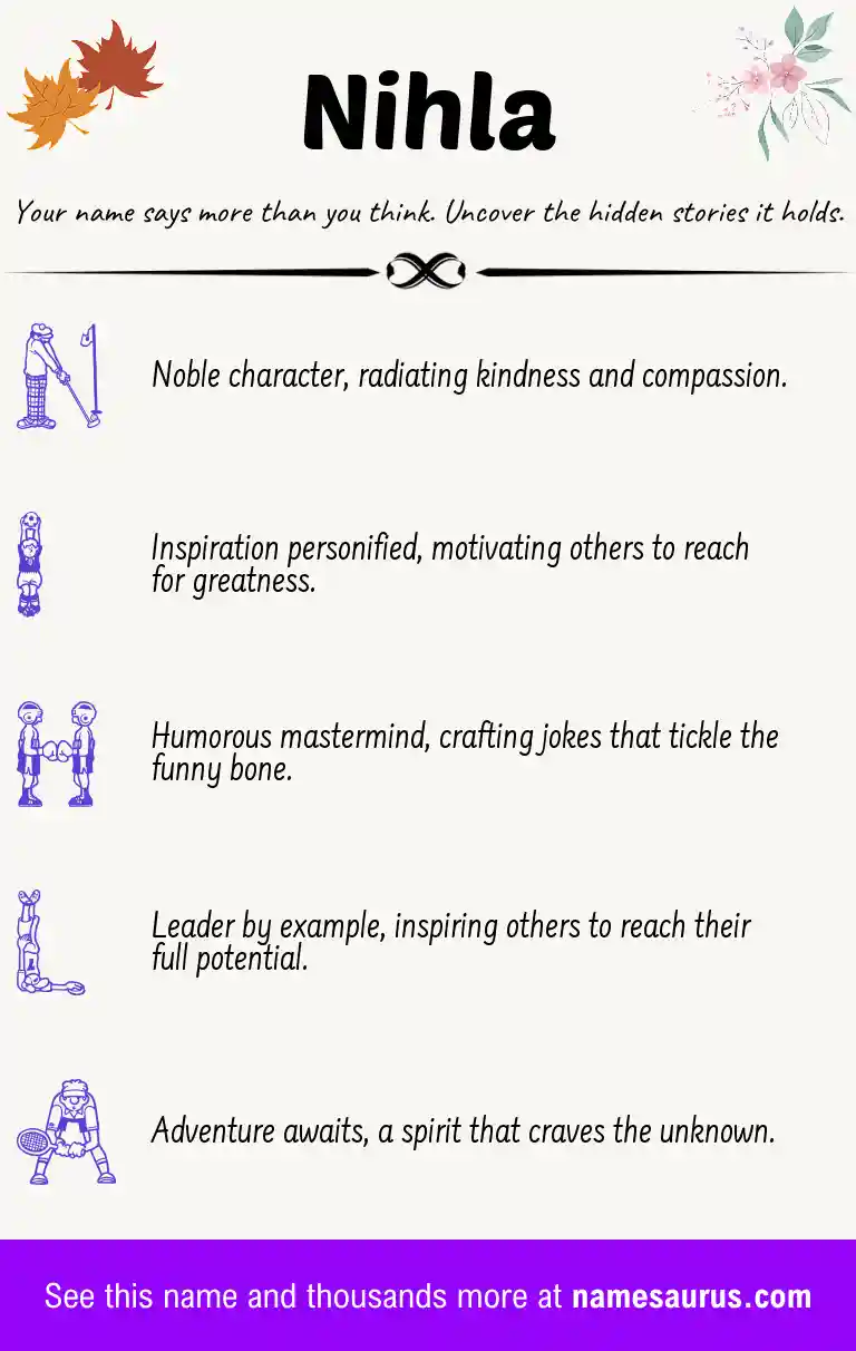 Acrostic poem about Nihla.
