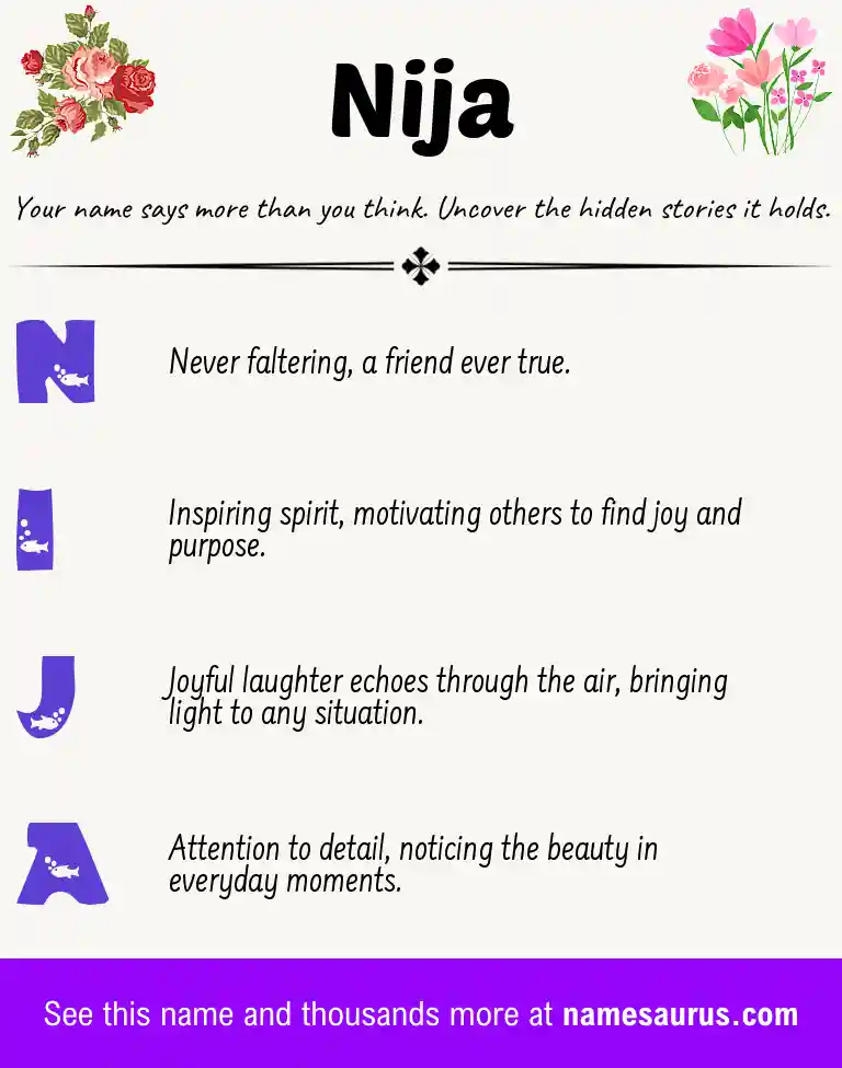 Acrostic poem about Nija.