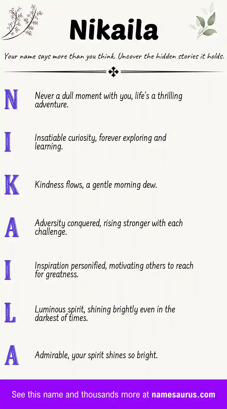 Acrostic poem about Nikaila.