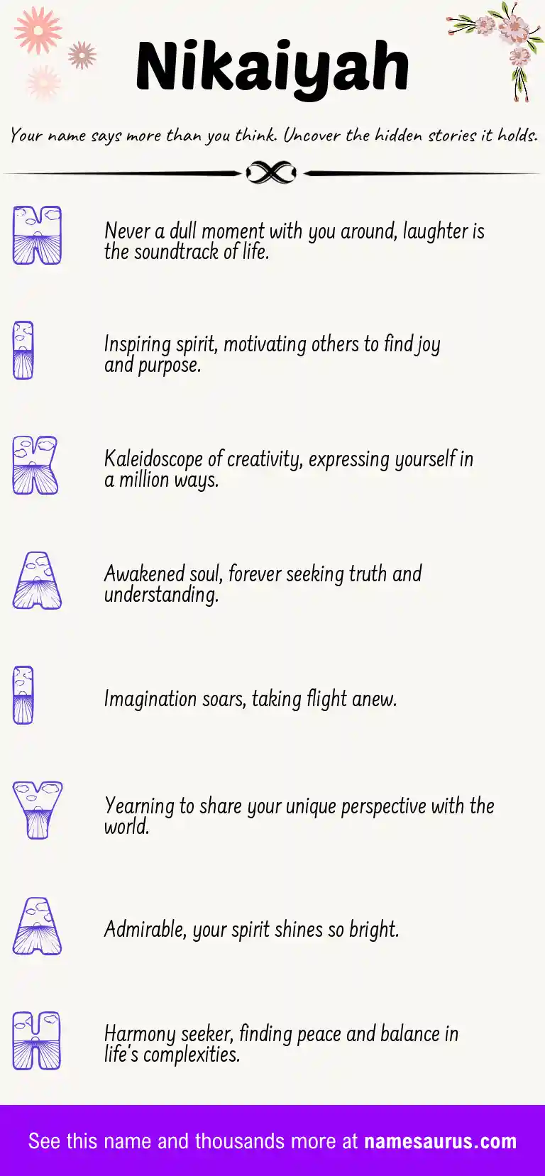 Acrostic poem about Nikaiyah.