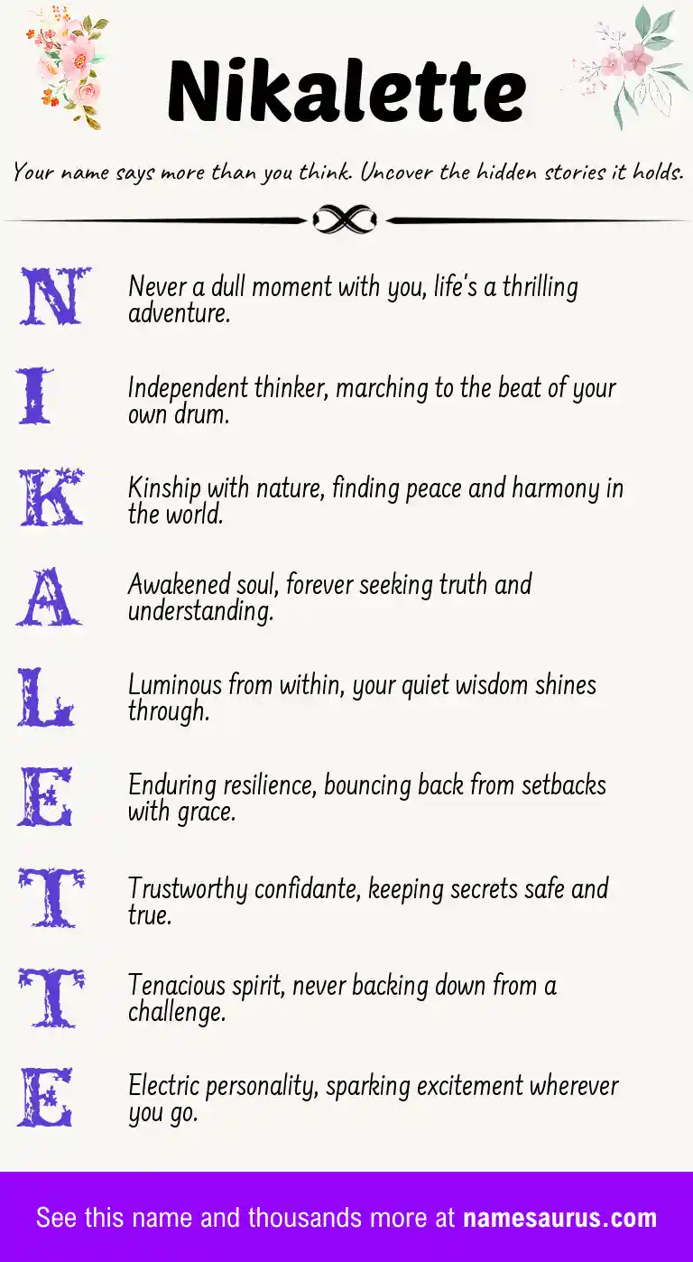 Acrostic poem about Nikalette.