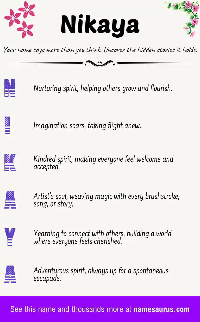 Acrostic poem about Nikaya.